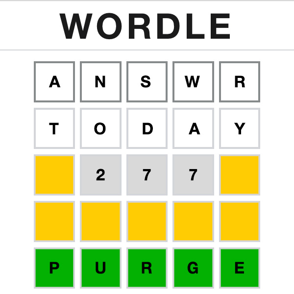 Wordle Answer Today 277 Wordle Answer Today 277