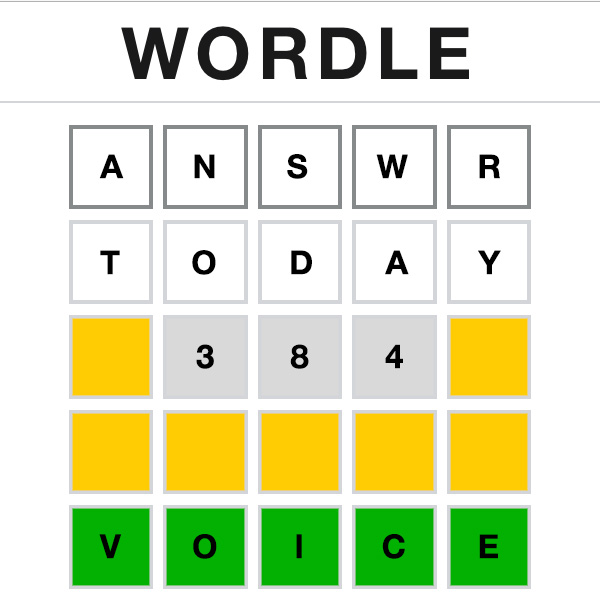 Wordle Answer Today 384 Wordle Answer Today 384