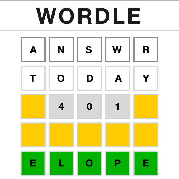 Wordle Answer Today 401 Wordle Answer Today 401