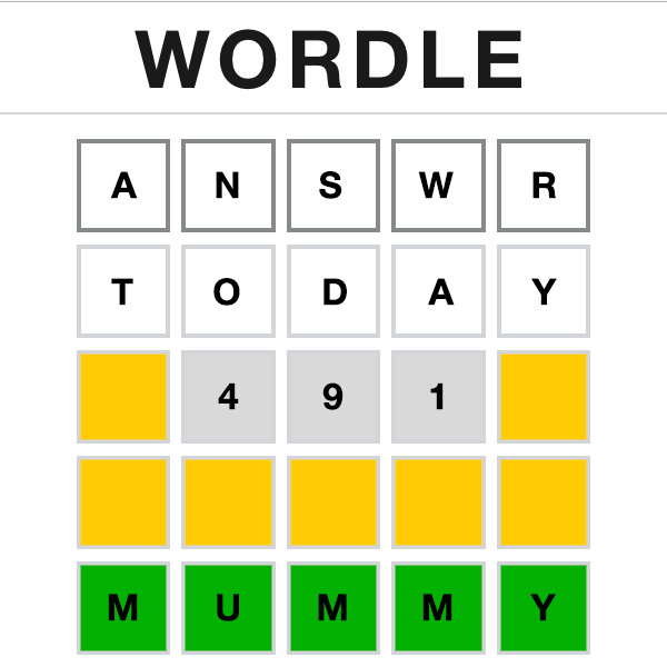 Wordle Answer Today 491 Wordle Answer Today 491